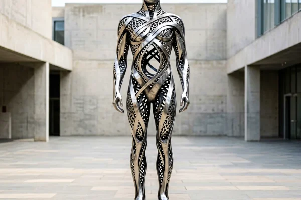 Abstract Human Statue — Museum Public Art Installation