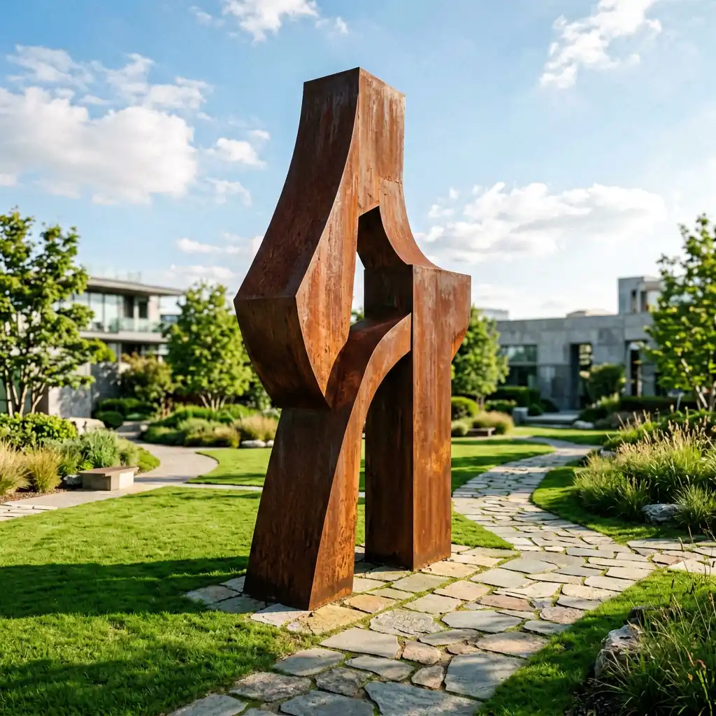 Corten Steel Sculpture: Weathering Steel Art for Outdoor Landscapes