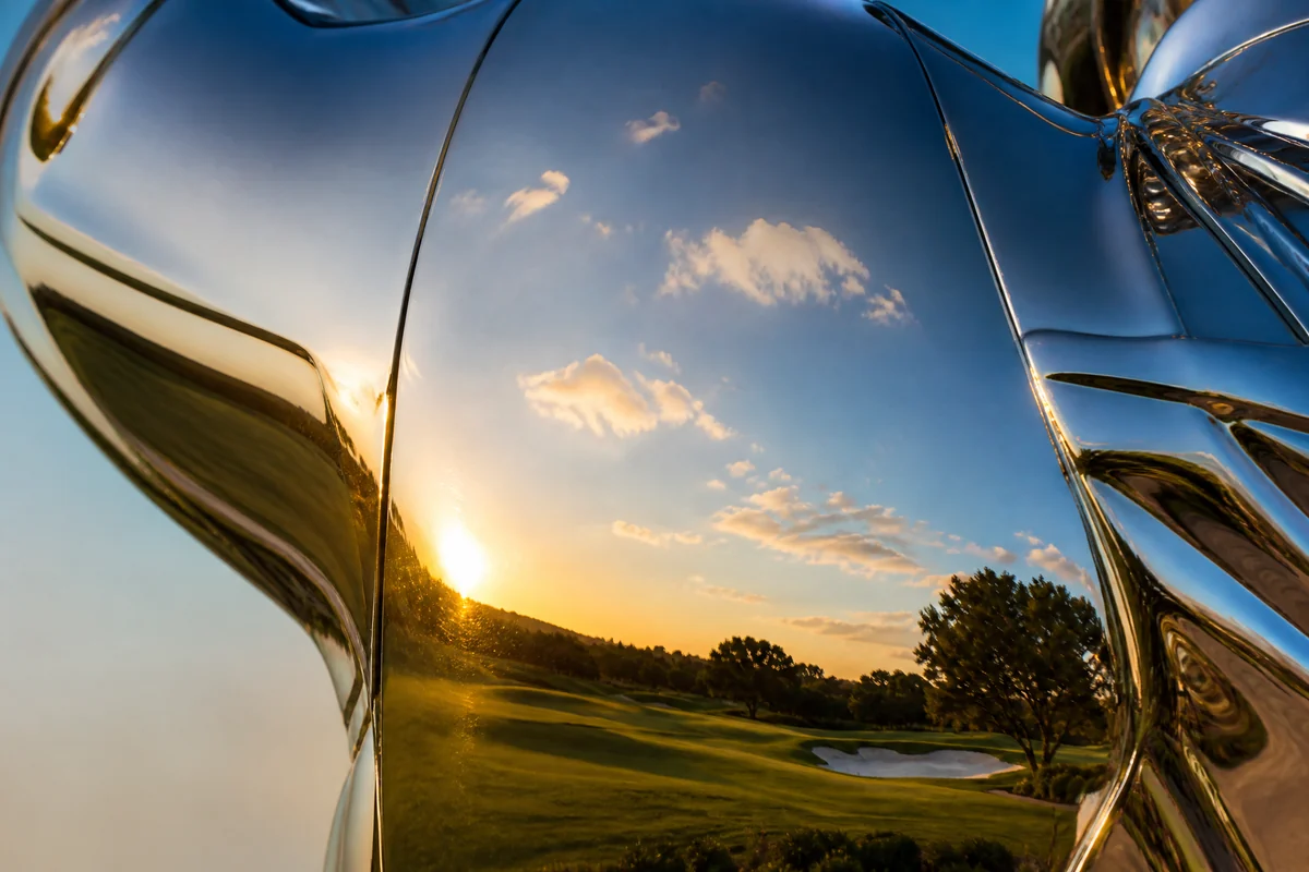“The Perfect Swing” — Mirror-Polished Stainless Steel Golfer Sculpture - 2