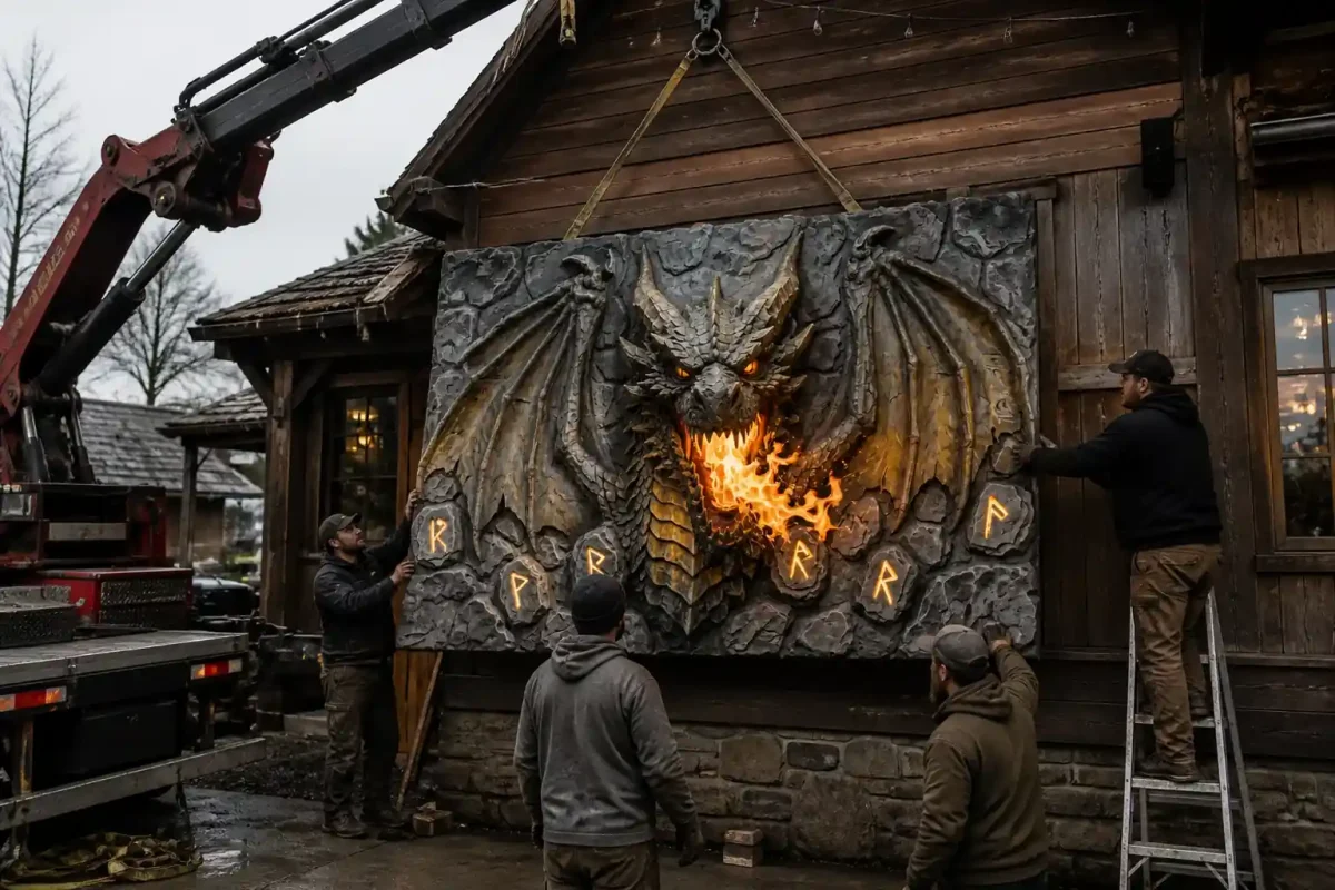 “Ember Tavern” — FRP & Steel Fantasy Themed Bar Installation - 3