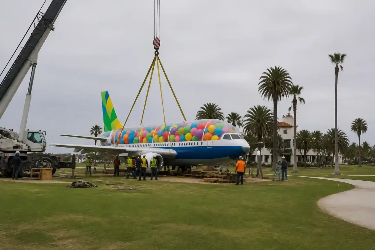 Dream Flight – Giant Transparent TPU Multi-Balloon Aircraft Art Installation - 3