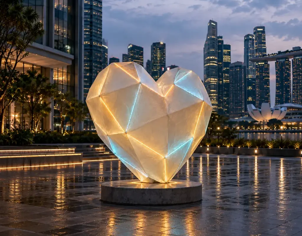 Lumina Heart: Interactive LED Public Art Sculpture - 3