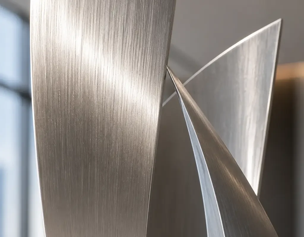 Meridian Apex: Brushed Steel Corporate Lobby Sculpture - 2