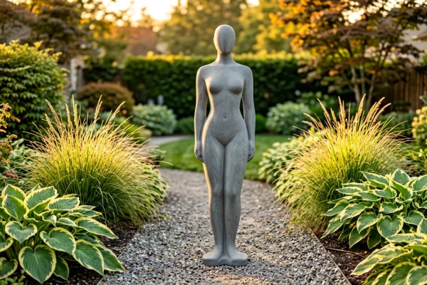 Concrete garden sculpture