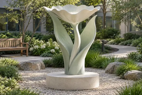 “The Quiet Bloom” — Fiberglass Healing Garden Sculpture for a Hospital Courtyard