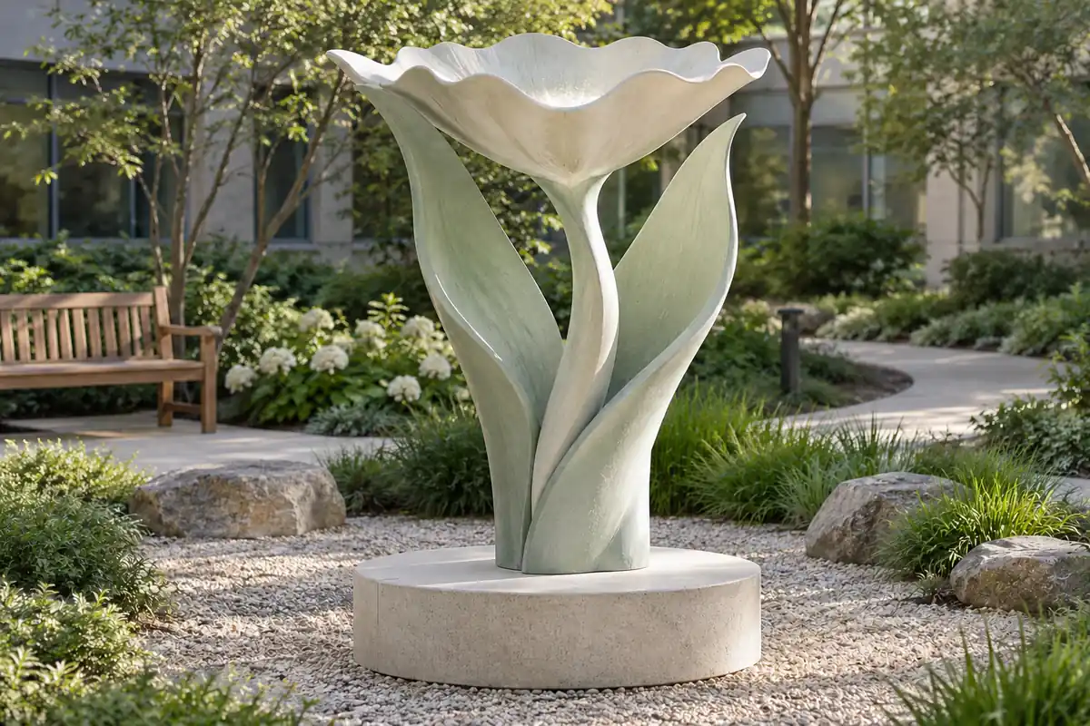 “The Quiet Bloom” — Fiberglass Healing Garden Sculpture for a Hospital Courtyard - 3