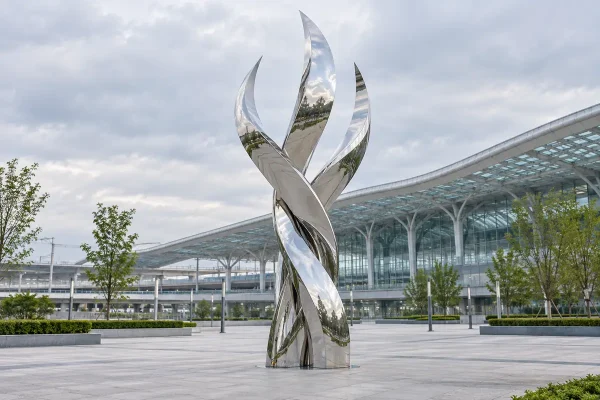 “Velocity Gate” — Stainless Steel Sculpture for a Rail Transit Terminus