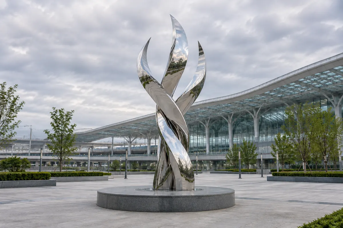 “Velocity Gate” — Stainless Steel Sculpture for a Rail Transit Terminus - 3